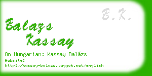 balazs kassay business card