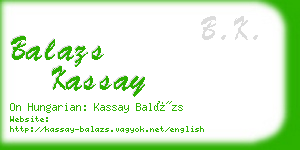 balazs kassay business card